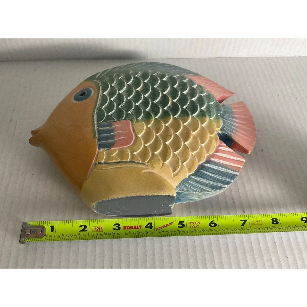 Fish decor Teakwood ocean beach tropical Decor bright nautical